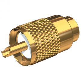 Shakespeare PL-259-58-G Gold Solder-Type Connector w/UG175 Adapter & DooDad® Cable Strain Relief f/RG-58x