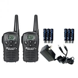 Midland LXT118VP 22 Channel GMRS Radios w/Rechargeable AAA Batteries & AC Adapter - Black
