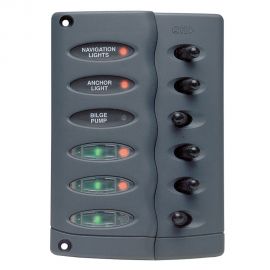 Marinco Contour Switch Panel - Waterproof 6 Way w/PTC Fusing
