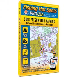 Fishing Hot Spots PRO USA Digital Map & Fishing Chip - Nationwide Inland Lakes & Waterways 2016
