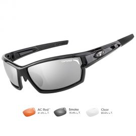 Tifosi Camrock Gloss Black Interchangeable Sunglasses - Smoke/AC Red™/Clear