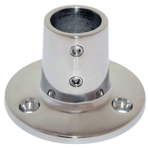 Whitecap ⅞" O.D. 90° Round Base SS Rail Fitting