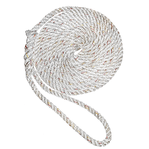 New England Ropes 5/8"Premium 3-Strand Dock Line - White w/Tracer - 25'